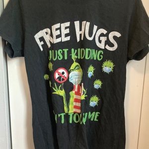 “free hugs just kidding don’t touch me” short sleeve